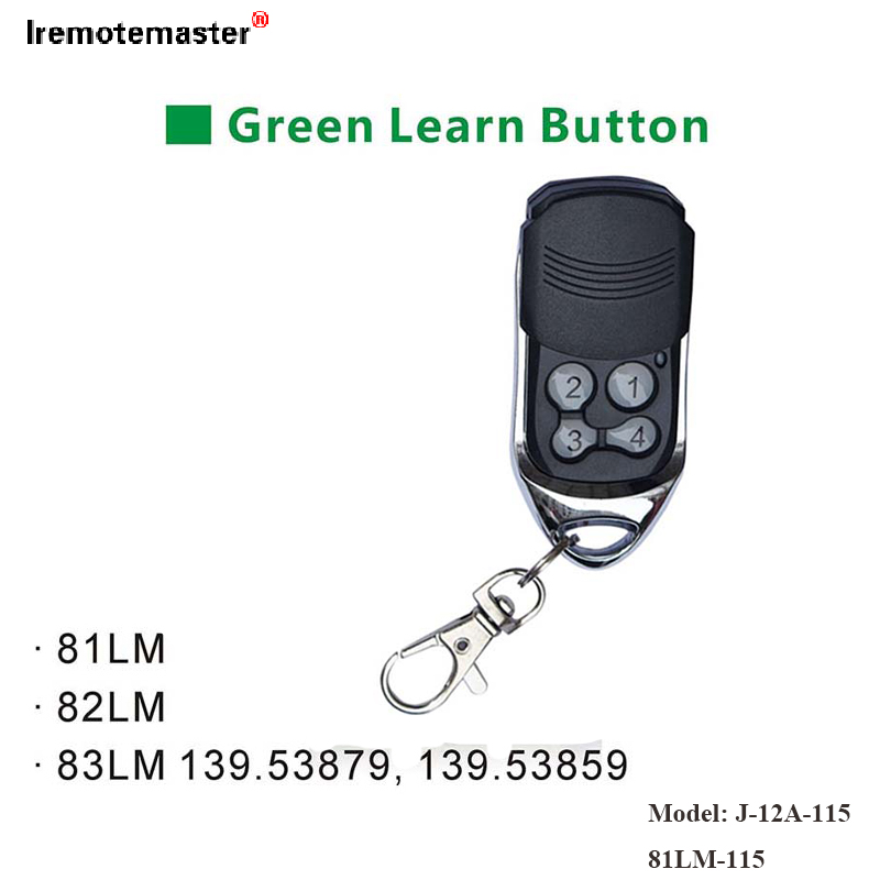 Kwa 81LM 82LM 83LM Green Phunzirani Button Garage Khomo Lotsegulira Kutali 390MHz